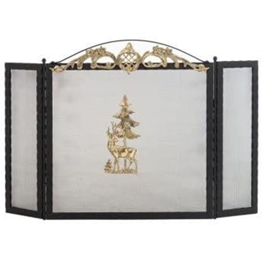 Hun Şömine Siperliği Geyik Desenli