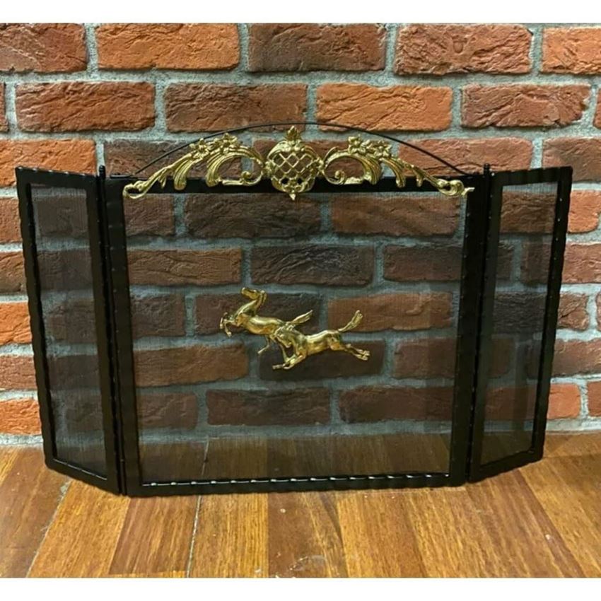 Hun Şömine Siperliği At Desenli