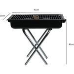 Hun  Seyyar Ayaklı Siyah Mangal 40 CM